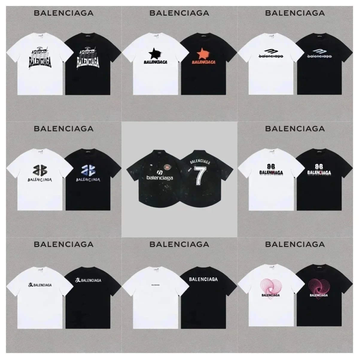 Balenciaga t-shirt  High Version Joker Loose Casual Short Sleeve B * A