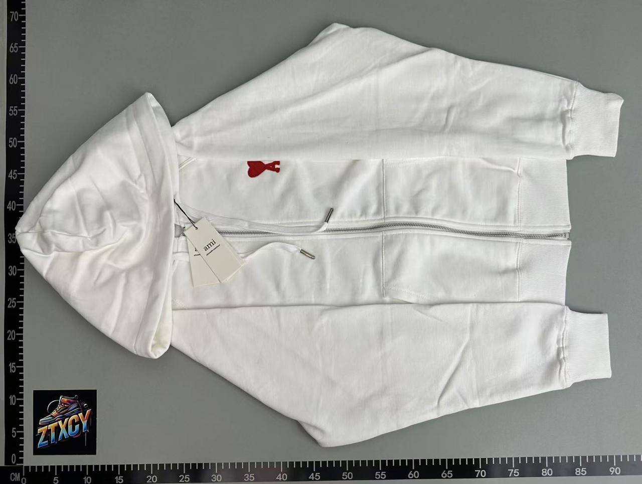 AMI Hoodie Couple's suit Classic Love Cotton Loose Round Neck Shoulder Hooded Sweat Casual Leg Trousers CY