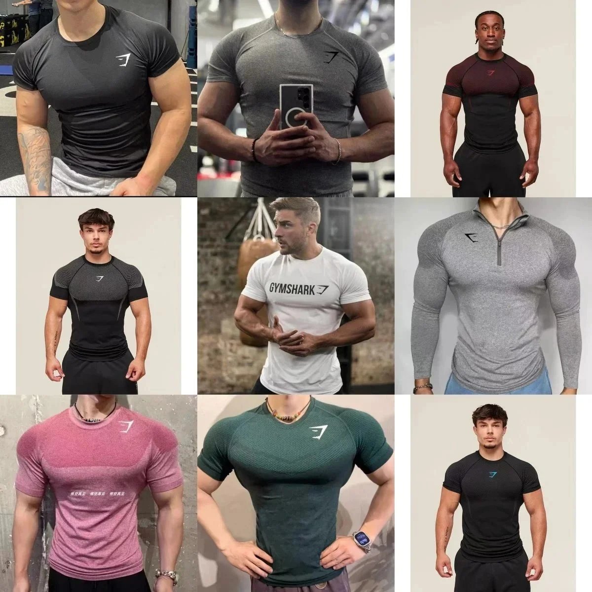Gymshark Quick-drying T-shirt  Short-sleeved long-sleeved vest B749 casual fitness quick-drying tigh