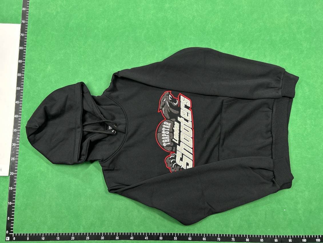 Trapstar European and American fashion brand gradient letters tiger head towel embroidery fleece-lined hooded sweater leisure sports suit