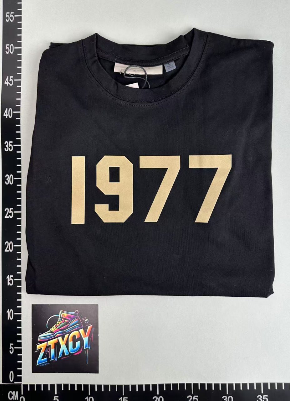 High Street Casual 1977 Short Sleeve Loose Casual American Men and Women Couple T-Shirt JS